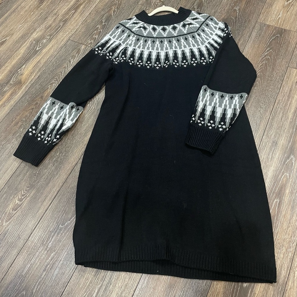 Lane Bryant Black and Gray Knit Dress 18/20